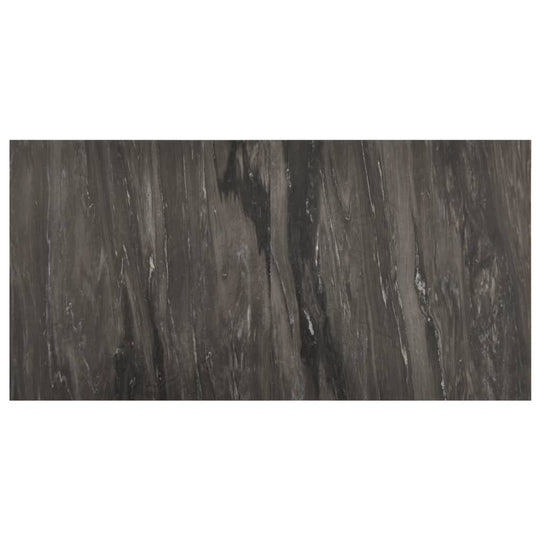 Self-adhesive dark grey PVC flooring plank with natural texture, part of a set of 55 planks covering 5.11 m², affordable quality.