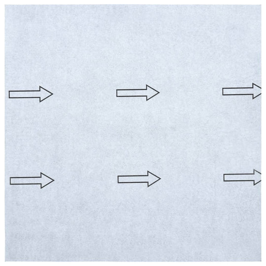 Back view of self-adhesive flooring plank with directional arrows for installation guidance.