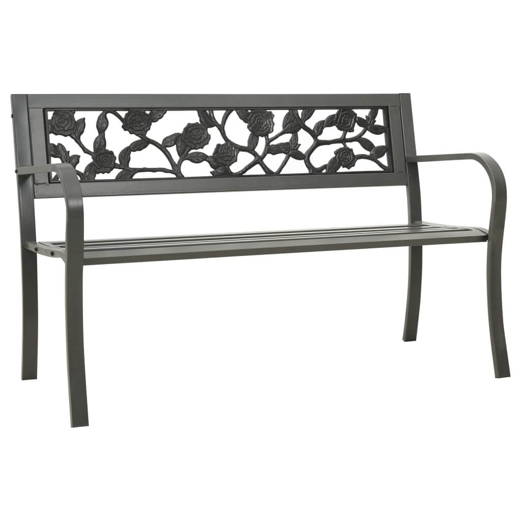 Garden Bench 125 cm Steel Grey