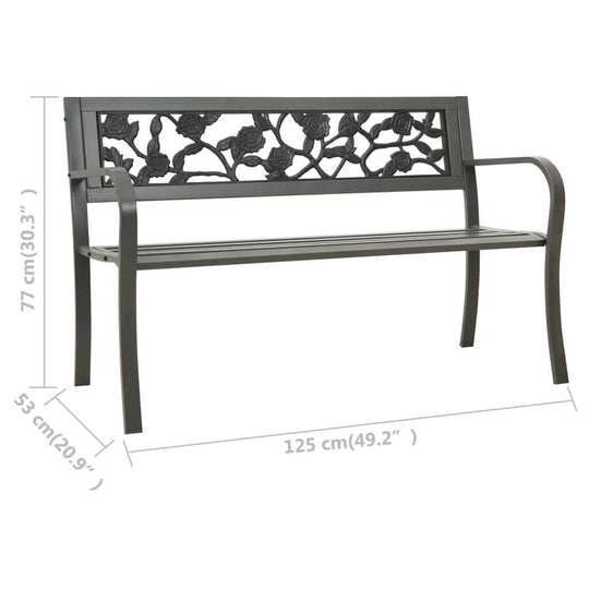 Garden Bench 125 cm Steel Grey