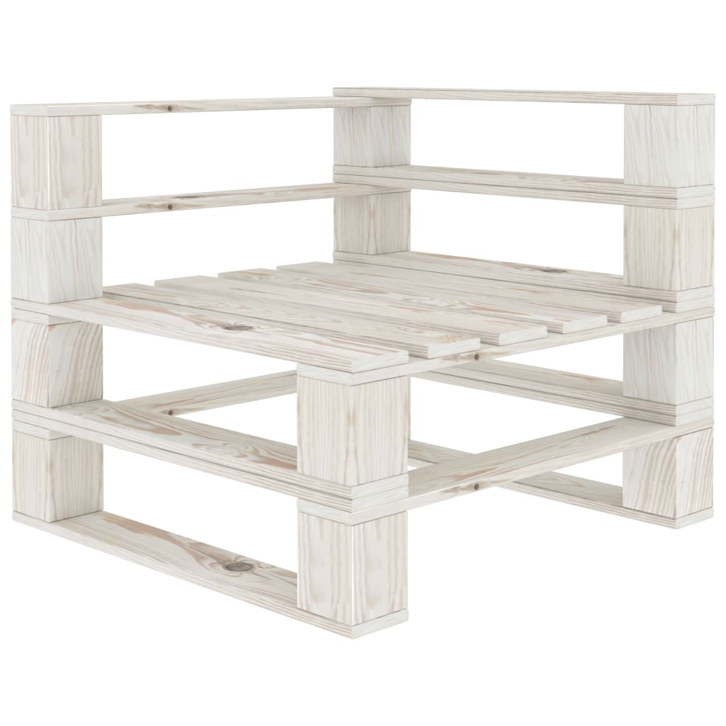 Garden Pallet Corner Sofa Wood White