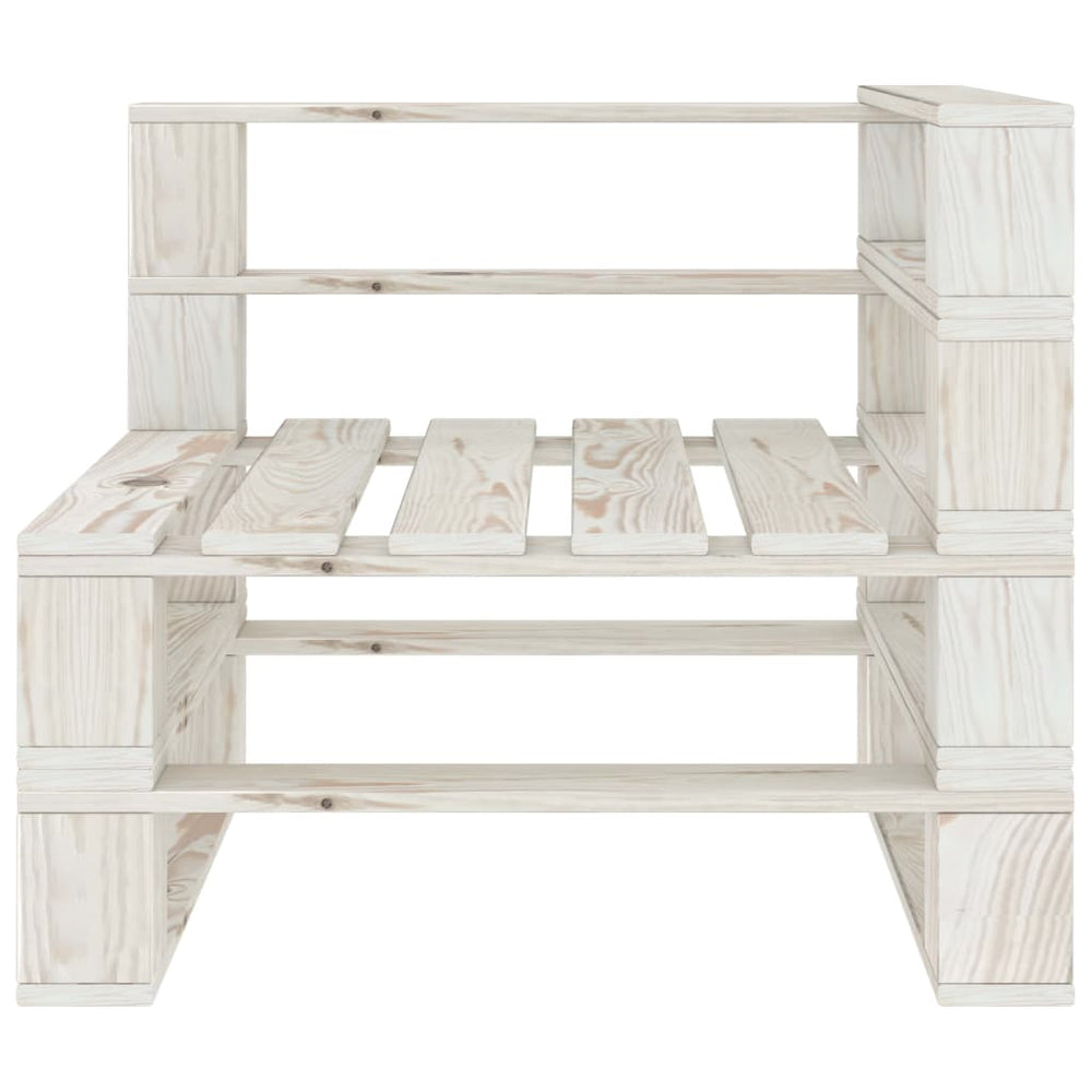 Garden Pallet Corner Sofa Wood White