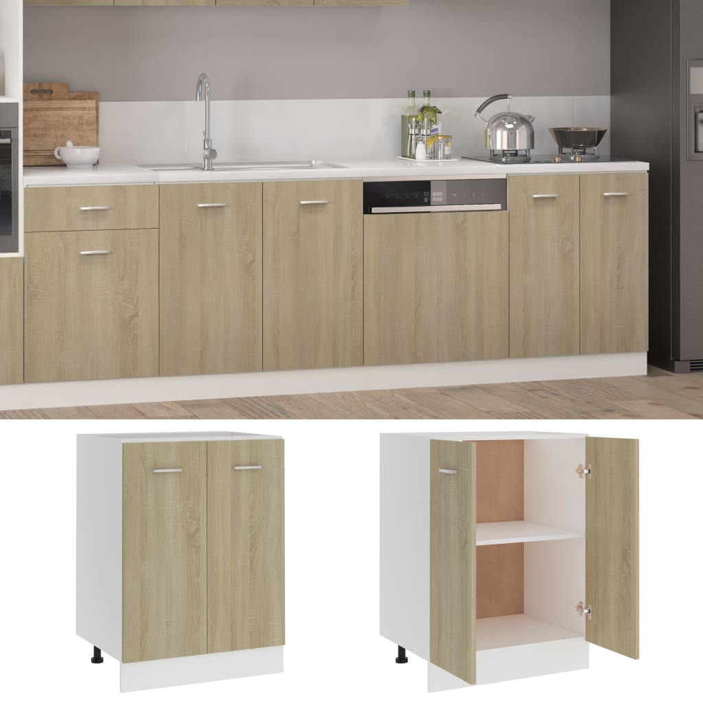 Bottom Cabinet Sonoma Oak 60x46x81.5 cm Engineered Wood