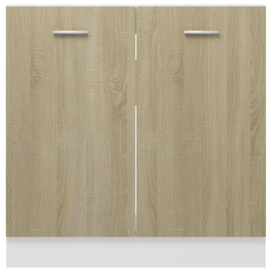 Sink Bottom Cabinet Sonoma Oak 80x46x81.5 cm Engineered Wood