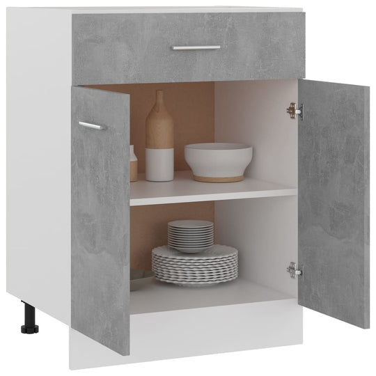 Drawer Bottom Cabinet Concrete Grey 60x46x81.5 cm Engineered Wood