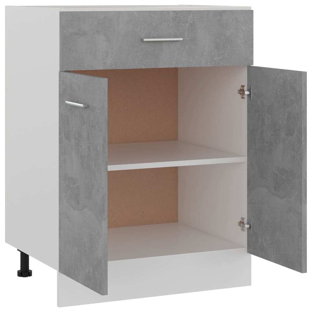 Drawer Bottom Cabinet Concrete Grey 60x46x81.5 cm Engineered Wood