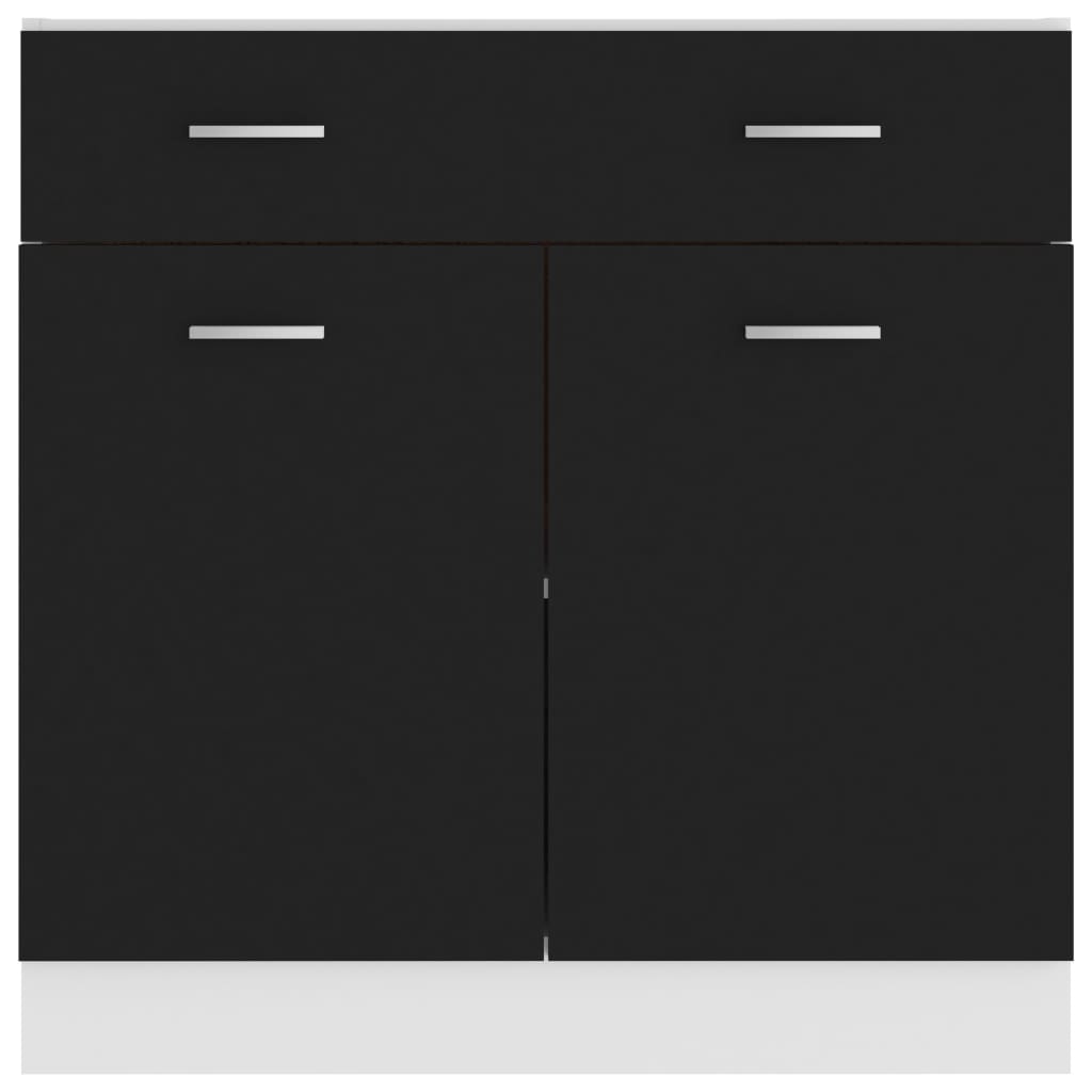 Drawer Bottom Cabinet Black 80x46x81.5 cm Engineered Wood