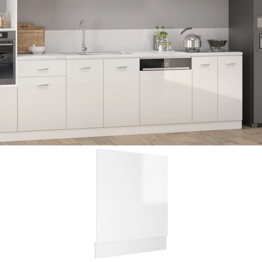 Dishwasher Panel High Gloss White 59.5x3x67 cm Engineered Wood