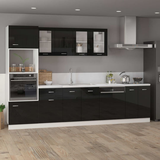 Dishwasher Panel High Gloss Black 59.5x3x67 cm Engineered Wood