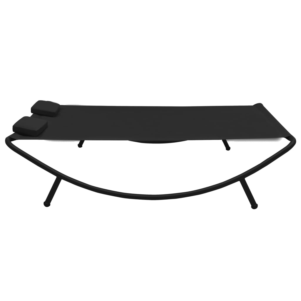 Outdoor Lounge Bed Fabric Black