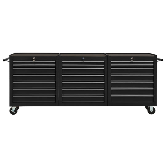 Tool Trolley with 21 Drawers Steel Black