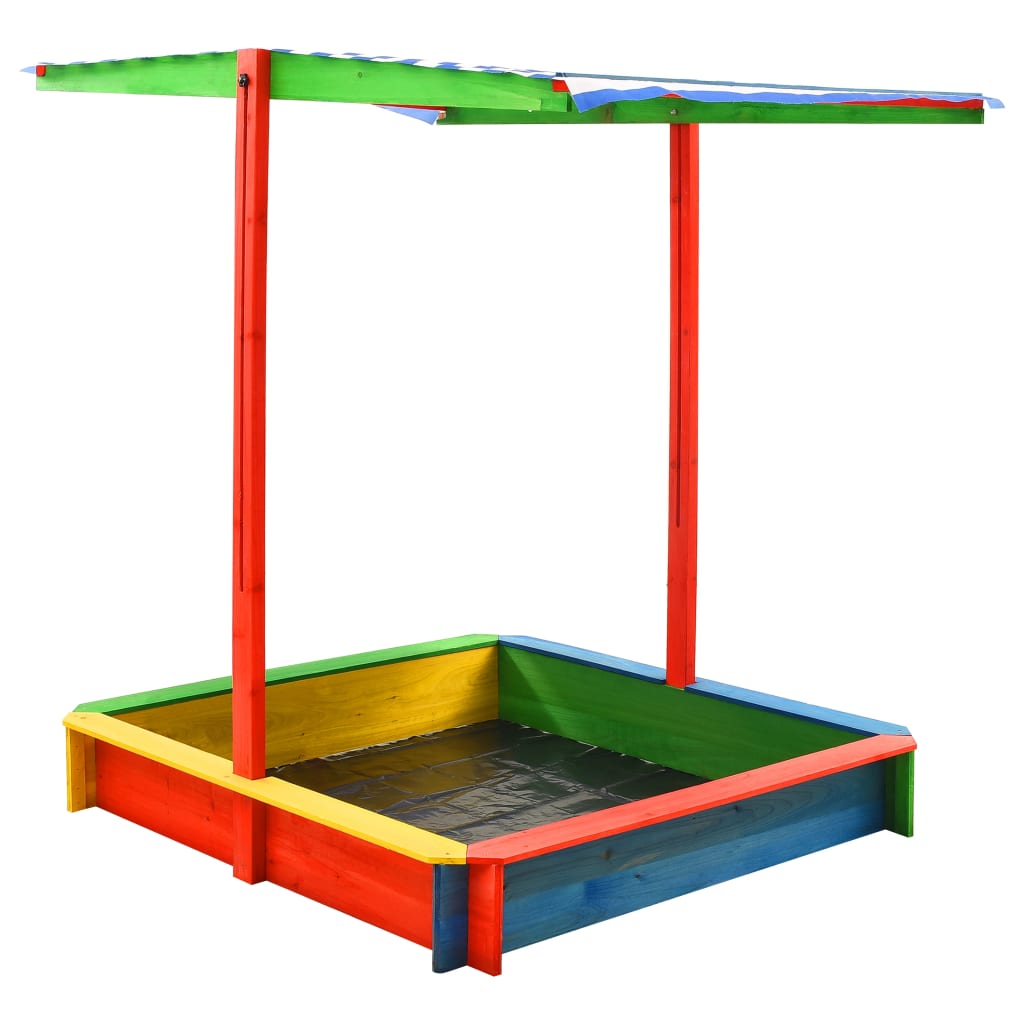 feed-cond-new, feed-sl-vidaXL Freight Payable, Multicolour, new, Outdoor Play Equipment, parcel, Sandboxes, Toys & Games, Toys & Games > Outdoor Play Equipment > Sandboxes, vidaXLSandbox With Adjustable Roof Fir Wood Multicolour Uv50 - Premium Sandboxes from vidaXL - Just $84! Shop Online Buy Now at S & D's Value Store Family Business Best Customer Service