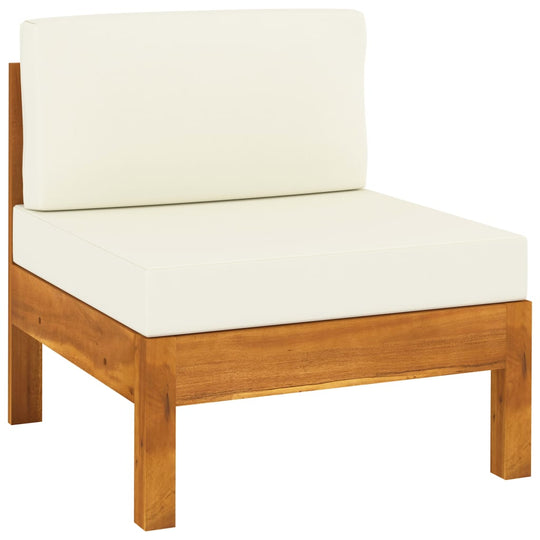 10 Piece Garden Lounge Set with Cream White Cushions Acacia Wood