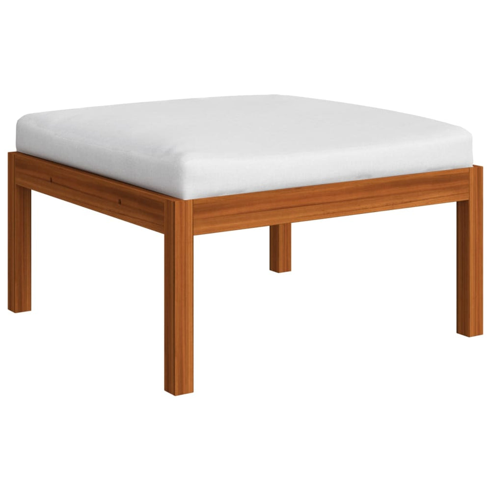 Garden Footstool with Cushion Solid Acacia Wood