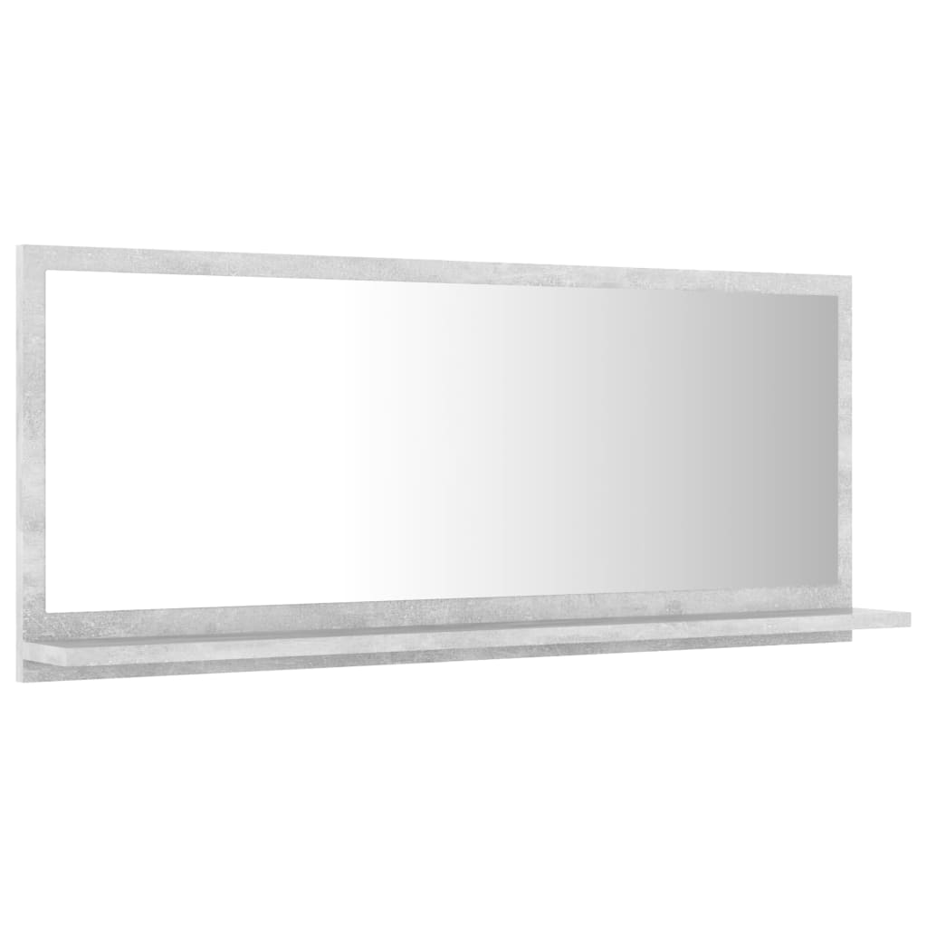 Bathroom Mirror Concrete Grey 90x10.5x37 cm Engineered Wood