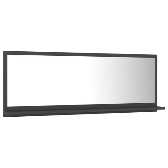 Bathroom Mirror Grey 100x10.5x37 cm Engineered Wood