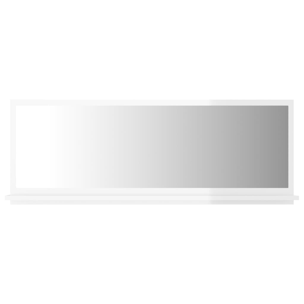 Bathroom Mirror High Gloss White 100x10.5x37 cm Engineered Wood