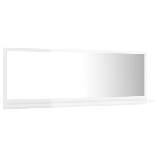 Bathroom Mirror High Gloss White 100x10.5x37 cm Engineered Wood