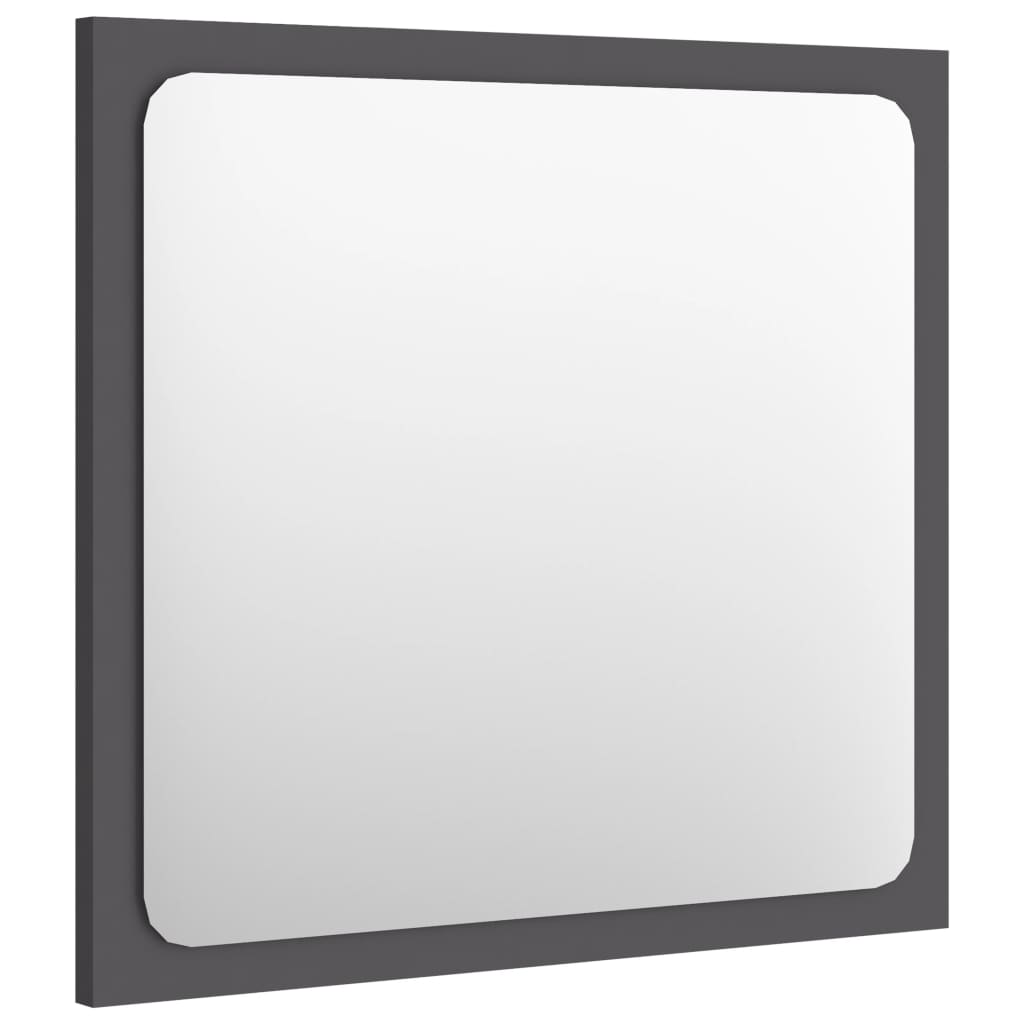 Bathroom Mirror Grey 40x1.5x37 cm Engineered Wood