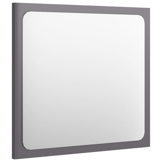 Bathroom Mirror High Gloss Grey 40x1.5x37 cm Engineered Wood