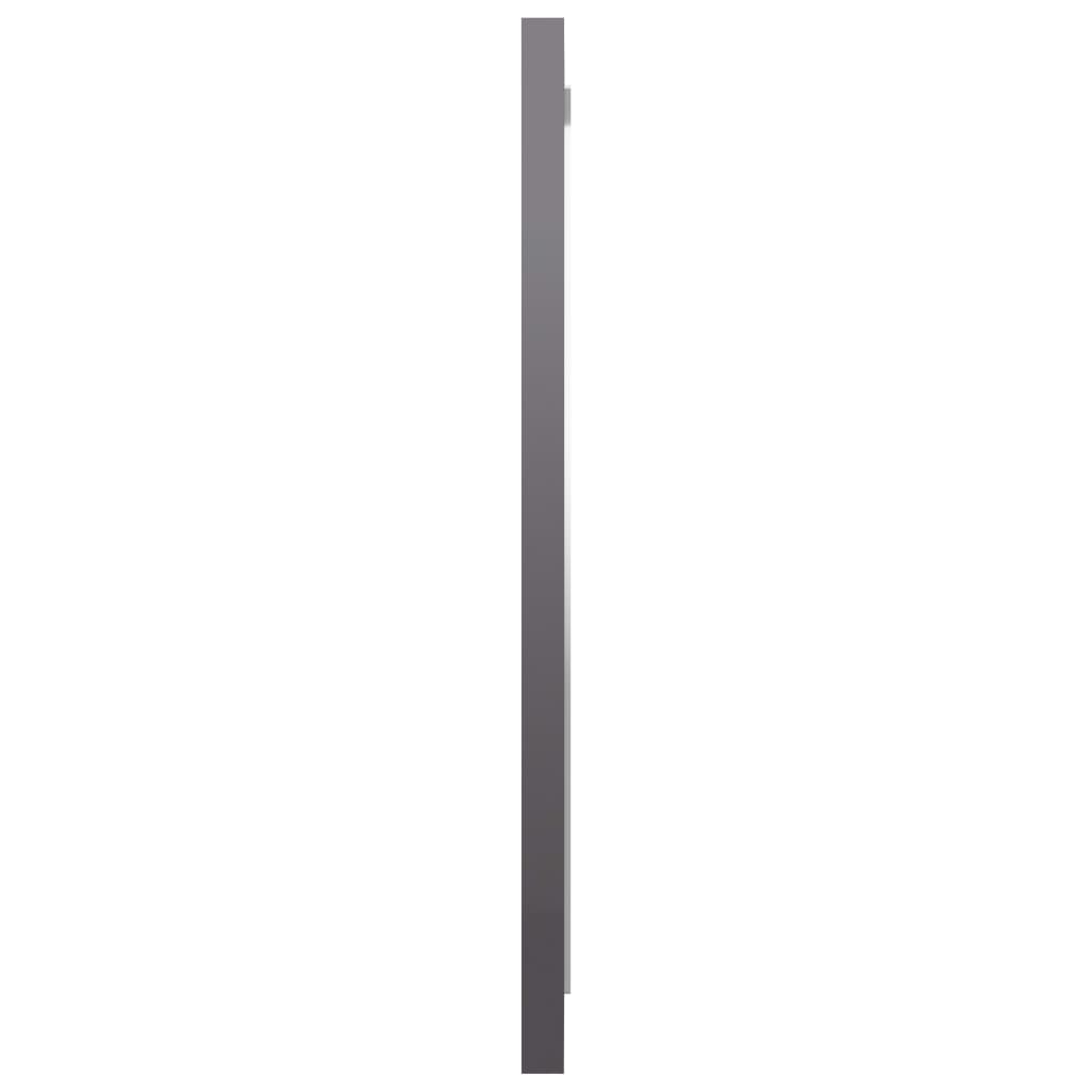 Bathroom Mirror High Gloss Grey 40x1.5x37 cm Engineered Wood