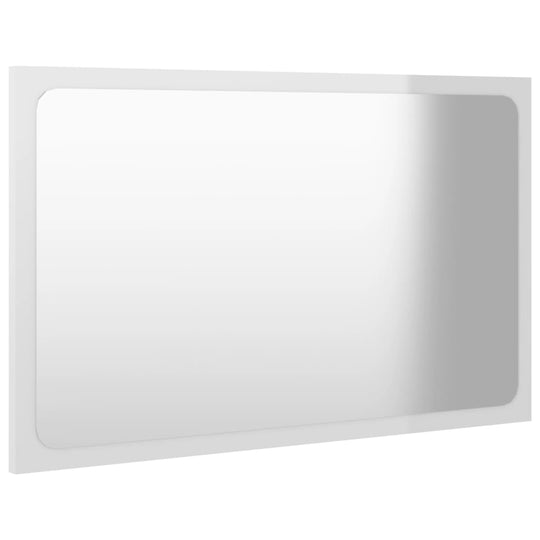 Bathroom Mirror High Gloss White 60x1.5x37 cm Engineered Wood