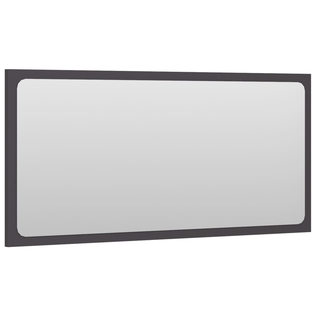 Bathroom Mirror Grey 80x1.5x37 cm Engineered Wood