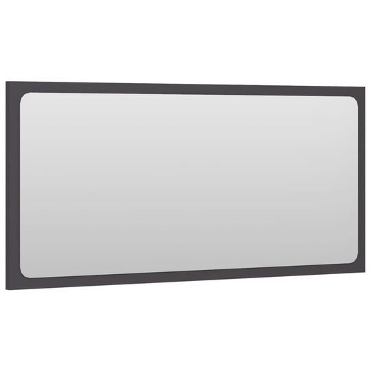 Bathroom Mirror Grey 80x1.5x37 cm Engineered Wood