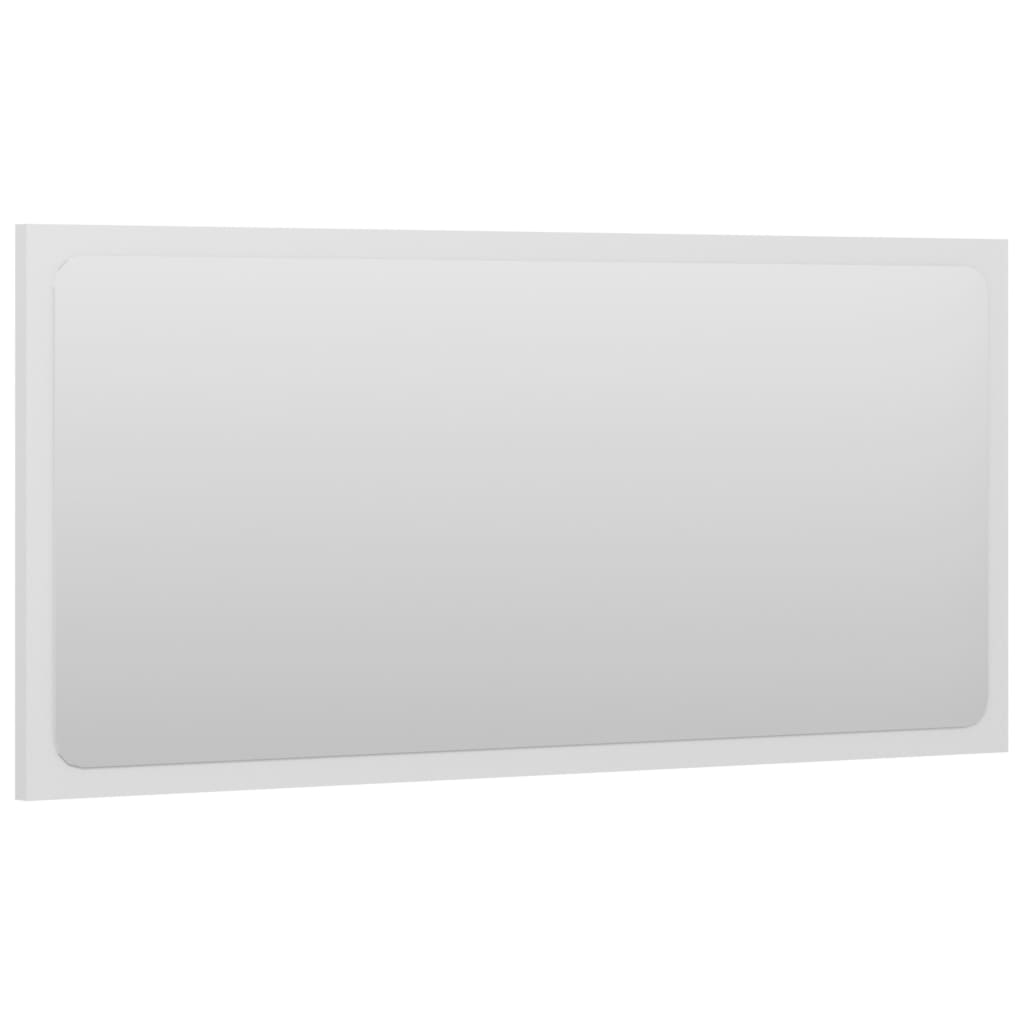 Bathroom Mirror High Gloss White 80x1.5x37 cm Engineered Wood