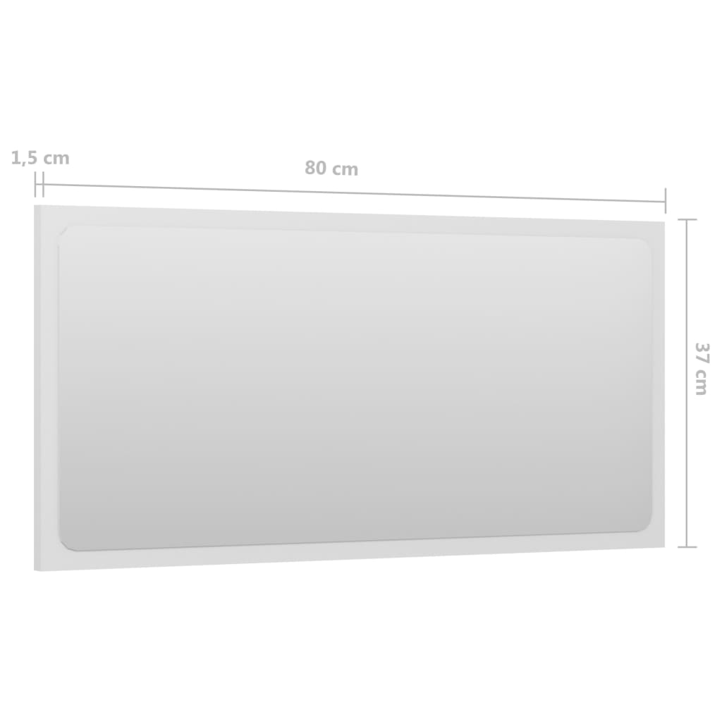 Bathroom Mirror High Gloss White 80x1.5x37 cm Engineered Wood