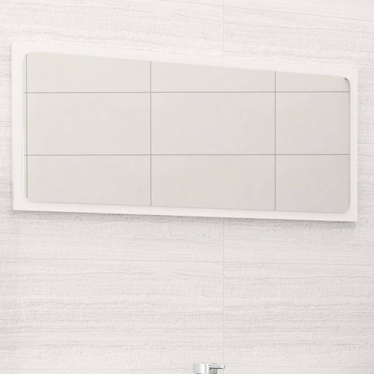 Bathroom Mirror High Gloss White 80x1.5x37 cm Engineered Wood