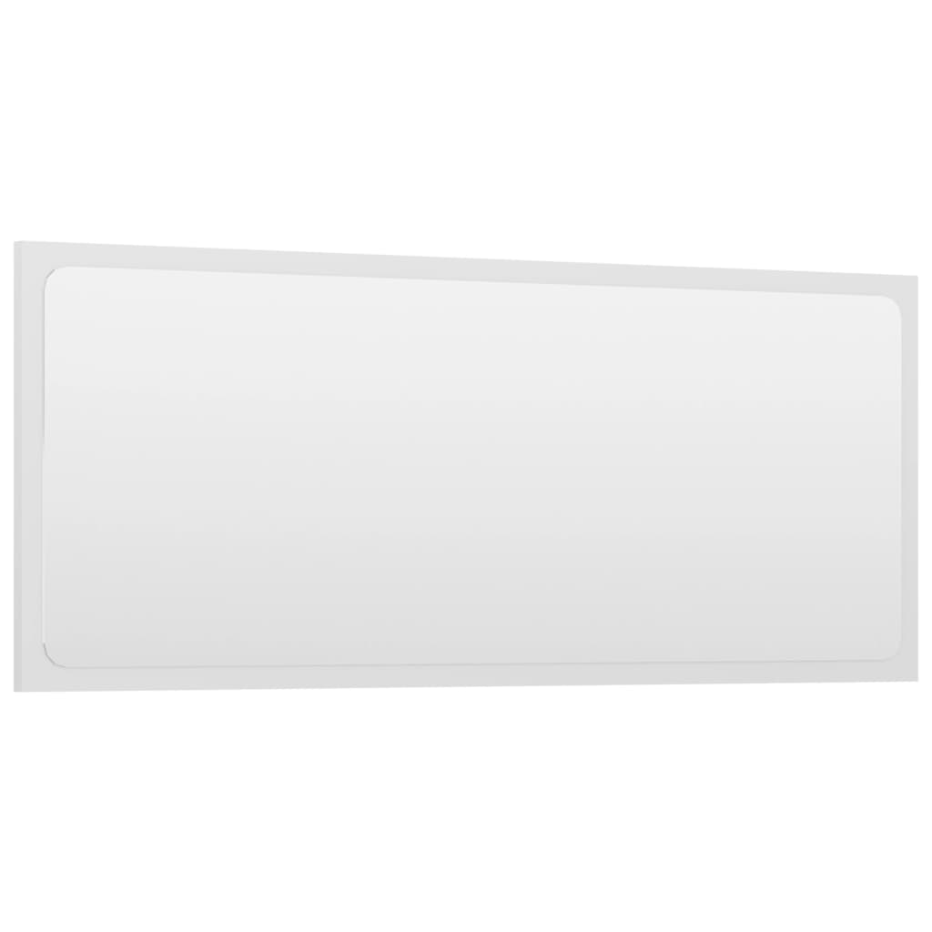 Bathroom Mirror High Gloss White 90x1.5x37 cm Engineered Wood