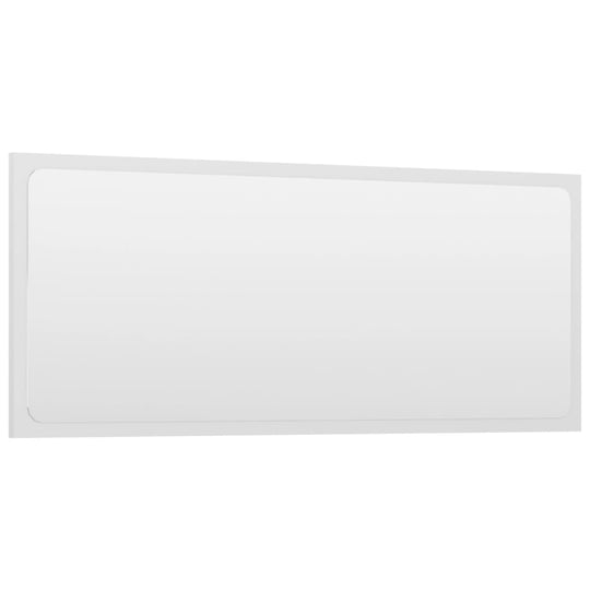 Bathroom Mirror High Gloss White 90x1.5x37 cm Engineered Wood