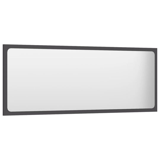 Bathroom Mirror Grey 100x1.5x37 cm Engineered Wood