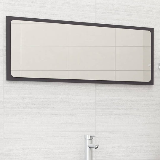 Bathroom Mirror Grey 100x1.5x37 cm Engineered Wood