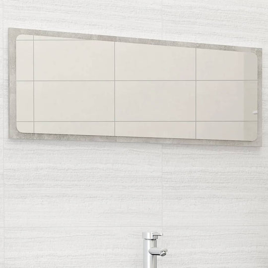 Bathroom Mirror Concrete Grey 100x1.5x37 cm Engineered Wood