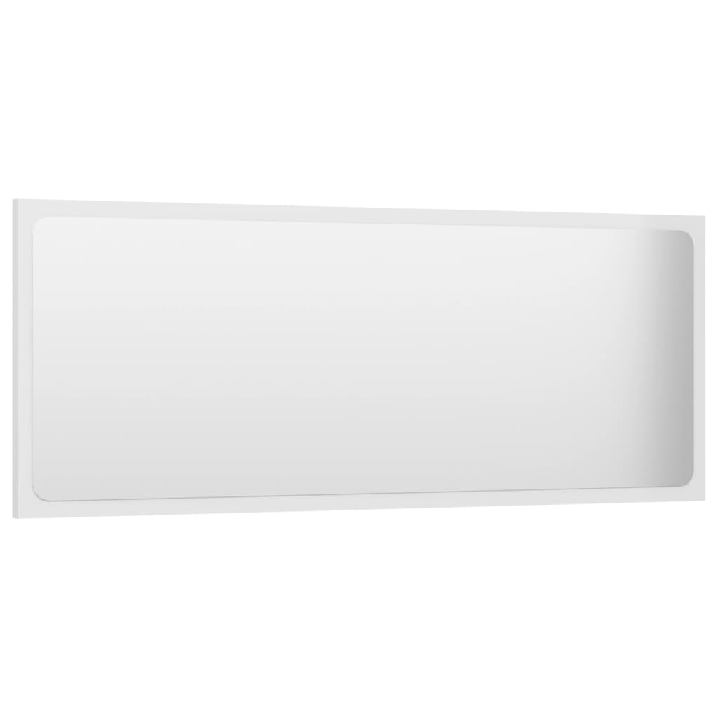 Bathroom Mirror High Gloss White 100x1.5x37 cm Engineered Wood