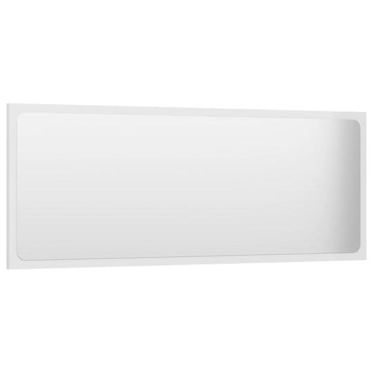 Bathroom Mirror High Gloss White 100x1.5x37 cm Engineered Wood