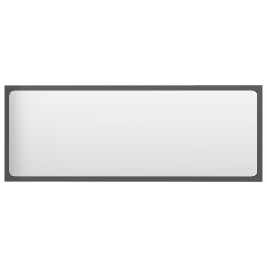 Bathroom Mirror High Gloss Grey 100x1.5x37 cm Engineered Wood