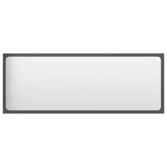 Bathroom Mirror High Gloss Grey 100x1.5x37 cm Engineered Wood