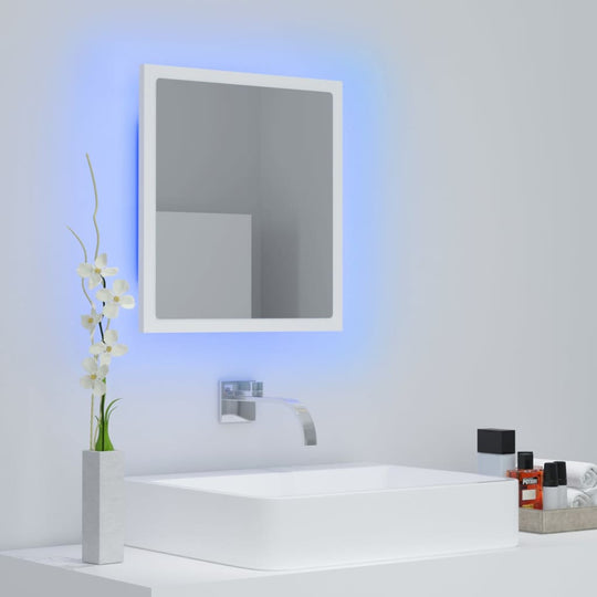 LED Bathroom Mirror White 40x8.5x37 cm Acrylic