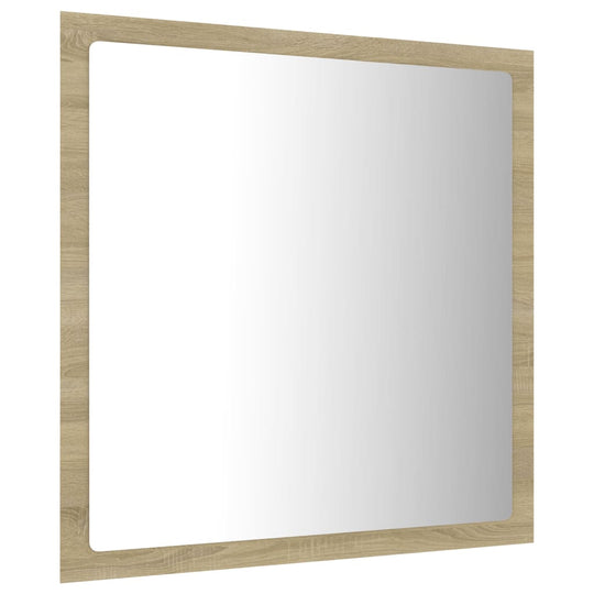 LED Bathroom Mirror Sonoma Oak 40x8.5x37 cm Acrylic