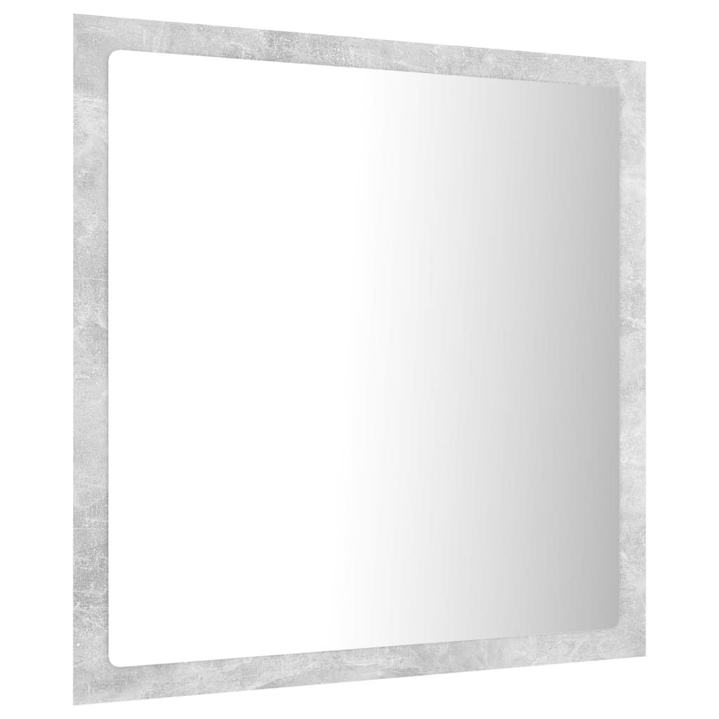 LED Bathroom Mirror Concrete Grey 40x8.5x37 cm Acrylic