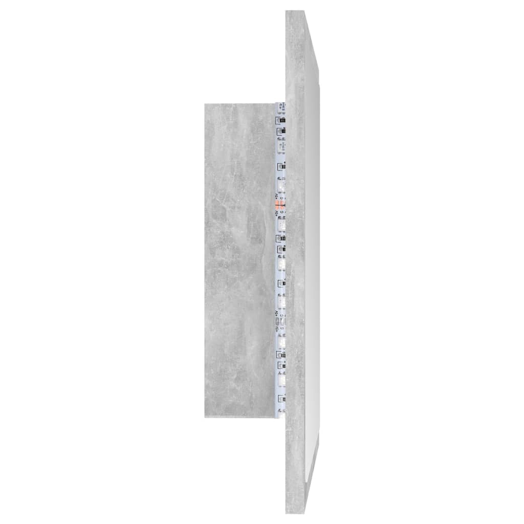 LED Bathroom Mirror Concrete Grey 40x8.5x37 cm Acrylic