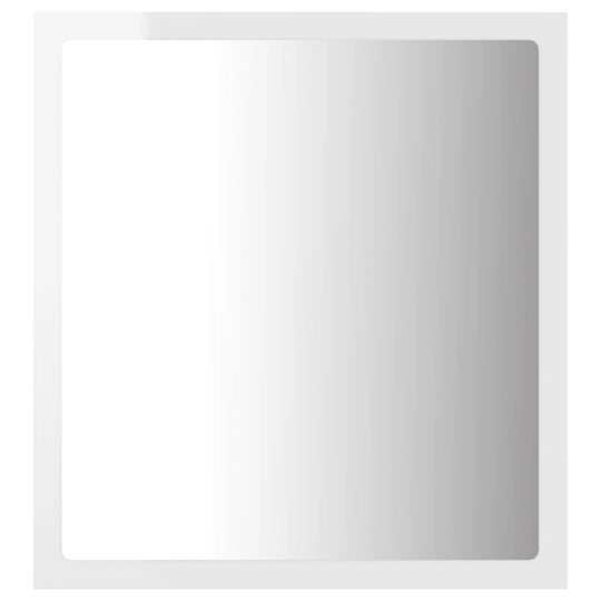 LED Bathroom Mirror High Gloss White 40x8.5x37 cm Acrylic