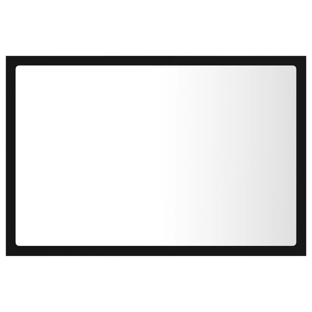 LED Bathroom Mirror Black 60x8.5x37 cm Acrylic