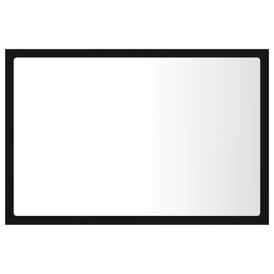 LED Bathroom Mirror Black 60x8.5x37 cm Acrylic