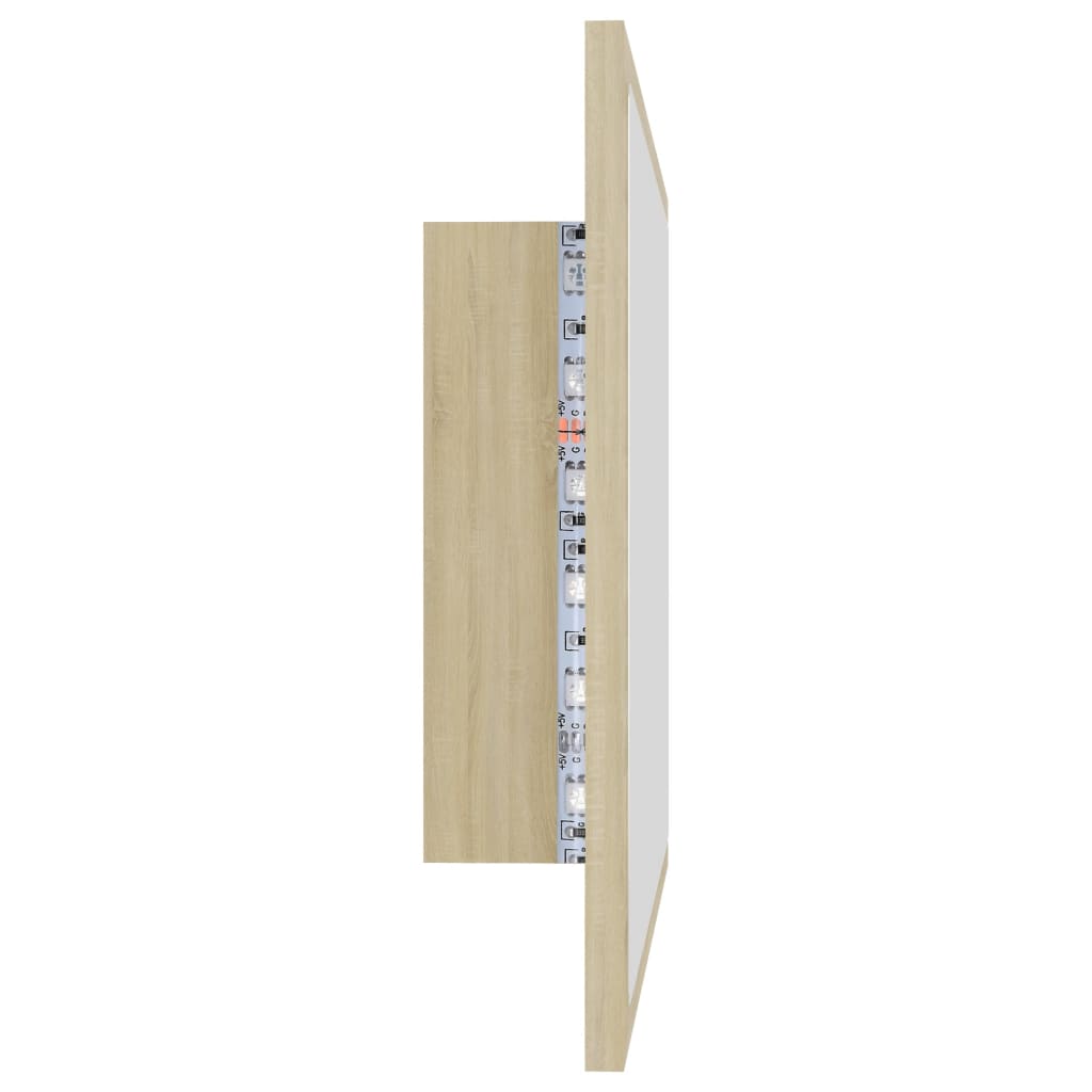 LED Bathroom Mirror Sonoma Oak 60x8.5x37 cm Acrylic