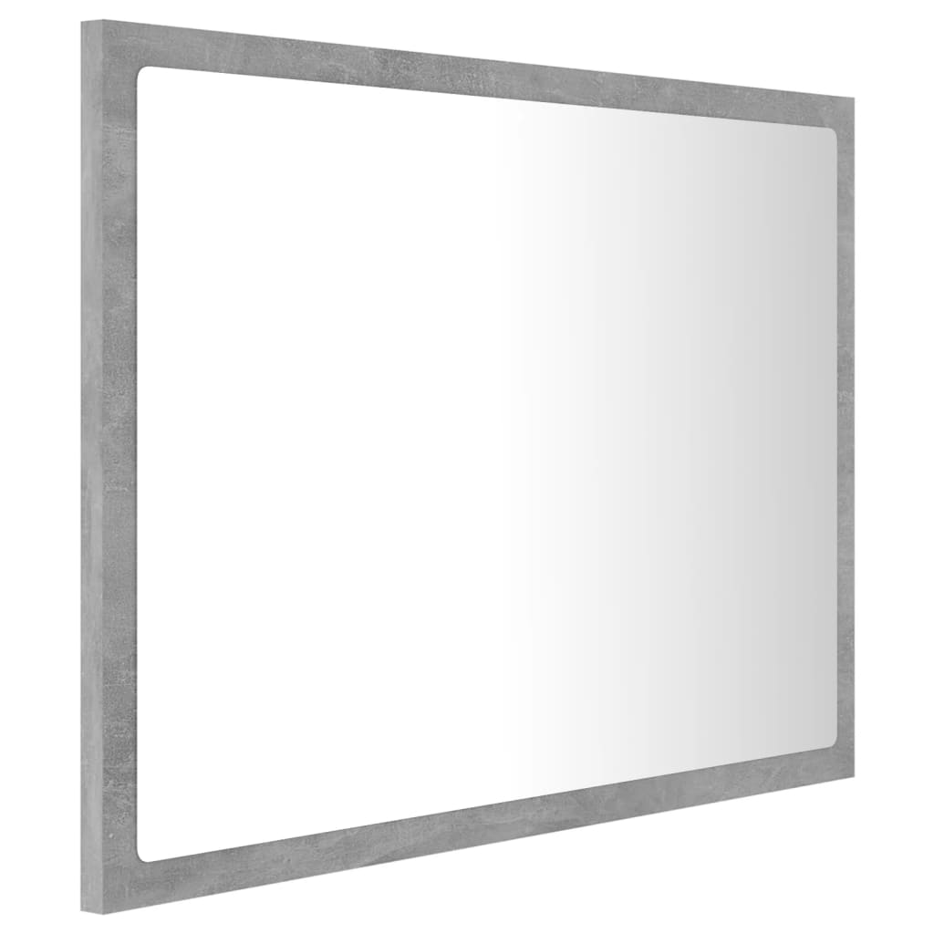 LED Bathroom Mirror Concrete Grey 60x8.5x37 cm Acrylic