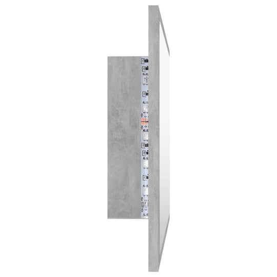 LED Bathroom Mirror Concrete Grey 60x8.5x37 cm Acrylic